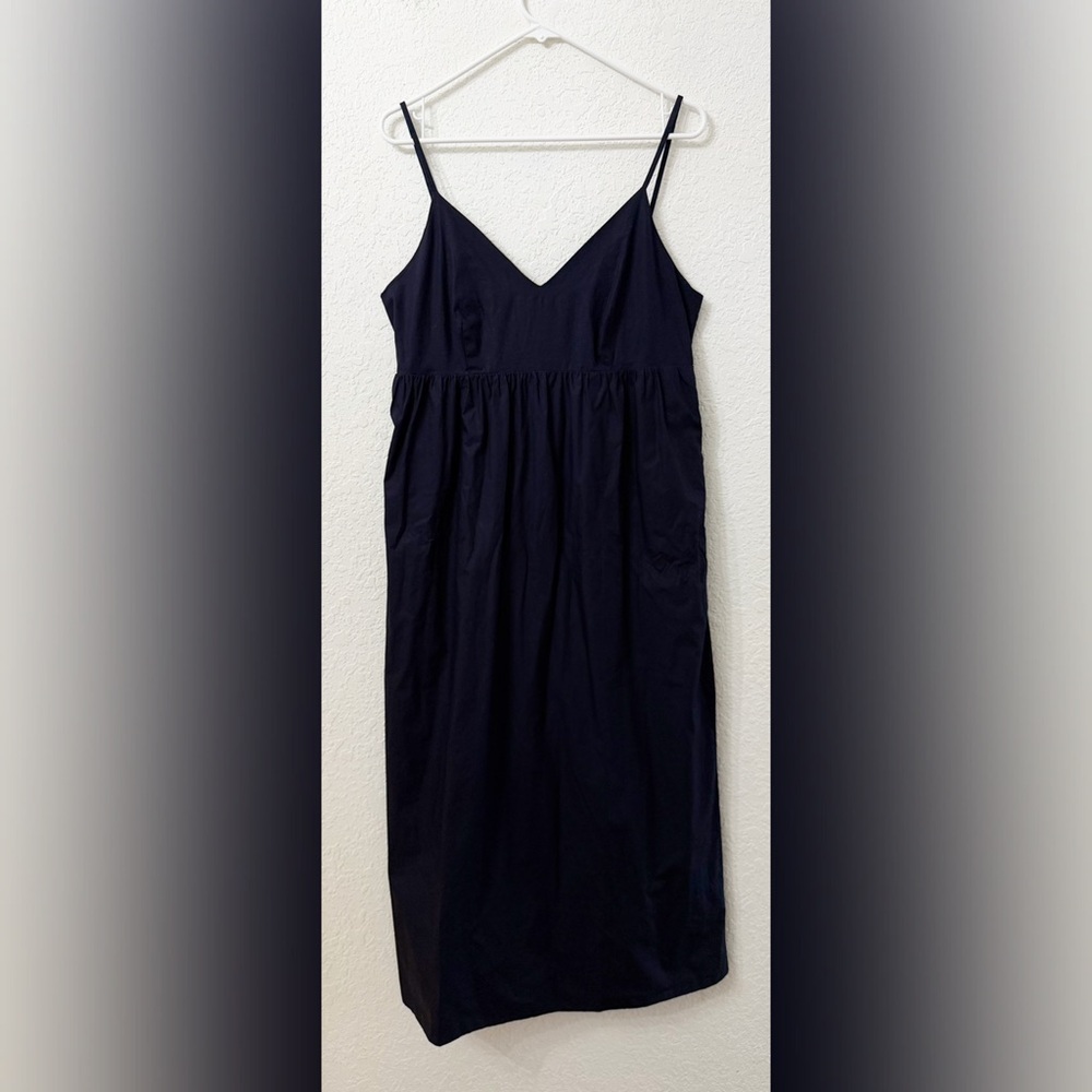 Quince Organic Cotton Sleeveless Navy Maxi Dress - M
